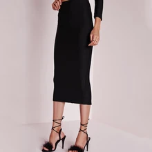 Sexyboutique Женская бандажная длинная юбка миди vestidos Офисная Женская юбка ziper up