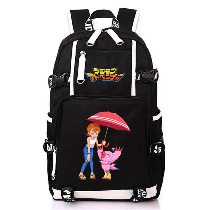 Рюкзак для подростков с принтом Digimon Adventure mochila, школьная сумка с цифровым монстром, дорожная сумка, Холщовая Сумка для ноутбука для мужчин и женщин