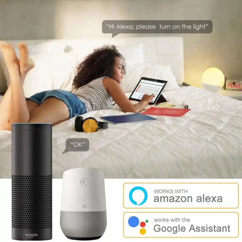 google home turn lights on with alarm