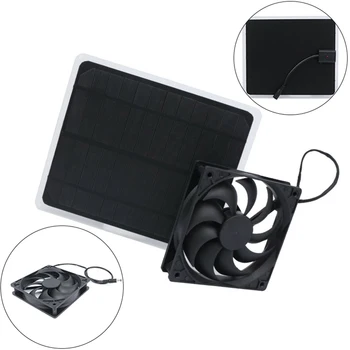 

10W Solar Panel with USB Port Fan Ventilator Monocrystalline Silicon Solar Cell for Outdoor Camping Mini Cooling Ventilator