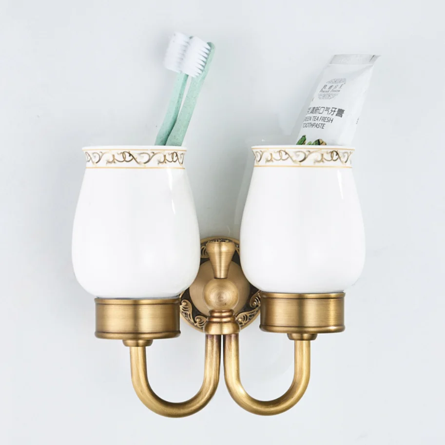 Good quality Brass antique tumbler holder cup&tumbler holders tumbler toothbrush holder bathroom accessories hardware H1190