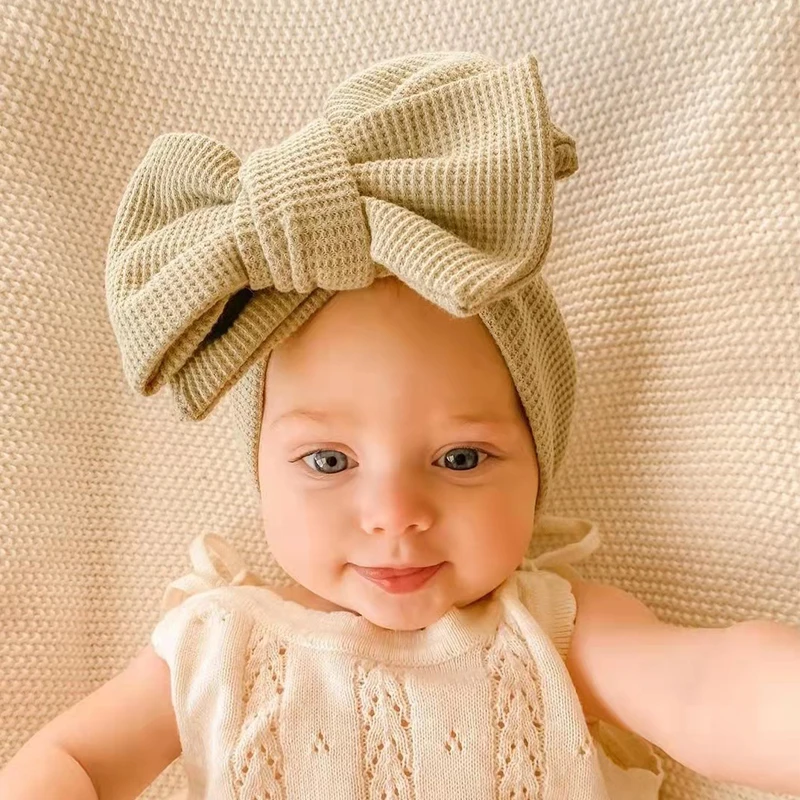 Cute Big Bows Soft Elastic Baby Headband Winter Newborn Turban Baby Girl Headbands Newborn Hair Accessories