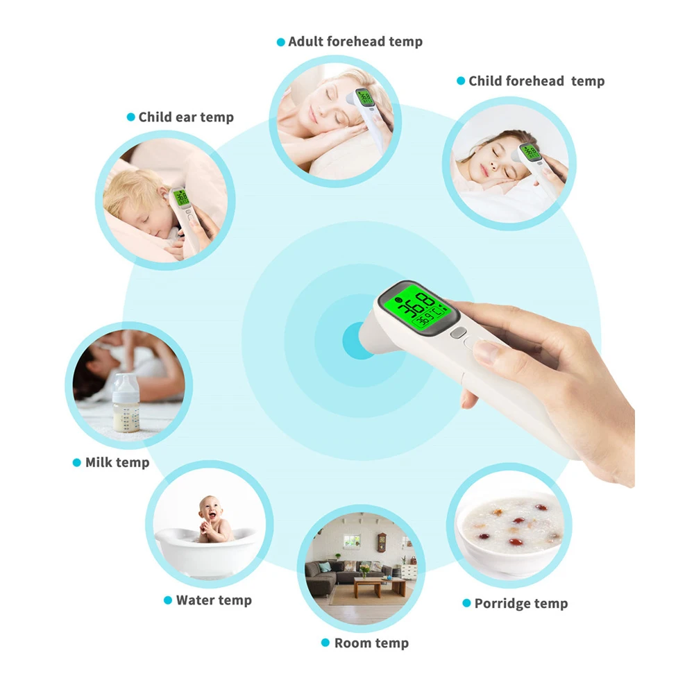 Digital Thermometer Forehead Ear Non-Contact Body Termometro Infrared LCD Adult Body Fever IR Children Termometer