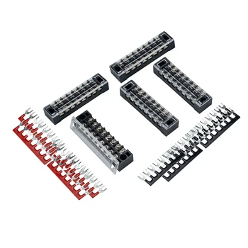 

5Pcs 8 Position Dual Row Screw Barrier Terminal Block Terminal Barrier Strips