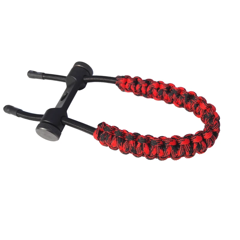 1 Piece Archery Compound Bow Sling Adjustable Wrist Sling Braided Rope Fit For Adult Outdoor Shooting Hunting Accessories - Цвет: red and black