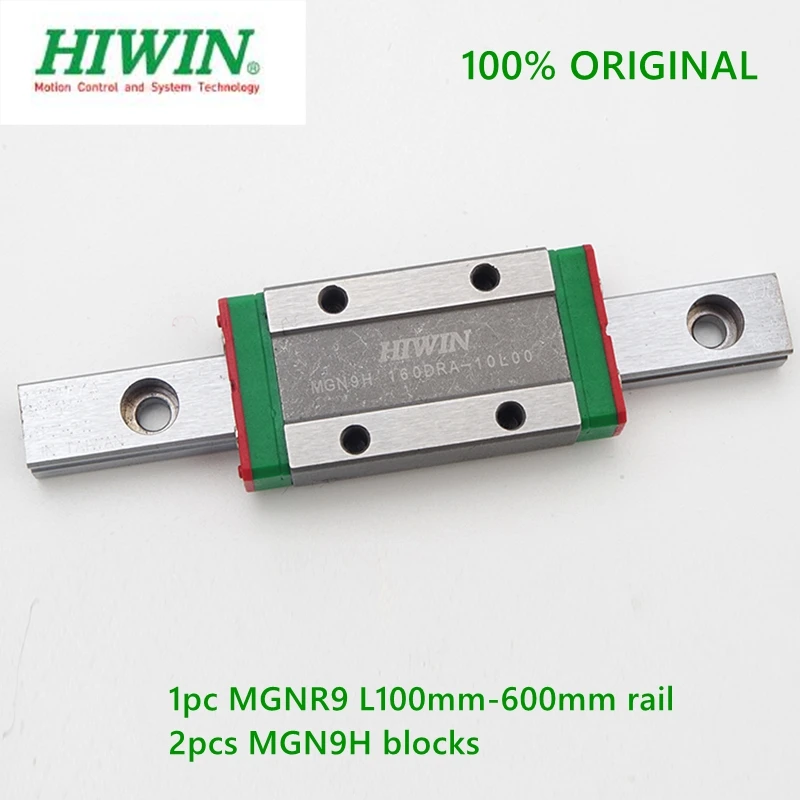 Оригинальный Hiwin рельсовая линейная направляющая MGNR9 L 100 мм 600 + 2 шт. MGN9H блок