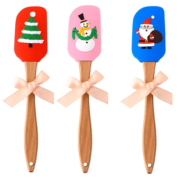 

Creative Spatula Silicone Spatula Long Handle Scraper Baking tool scraper Christmas Decoration DIY Red Baking Tools Kitchen
