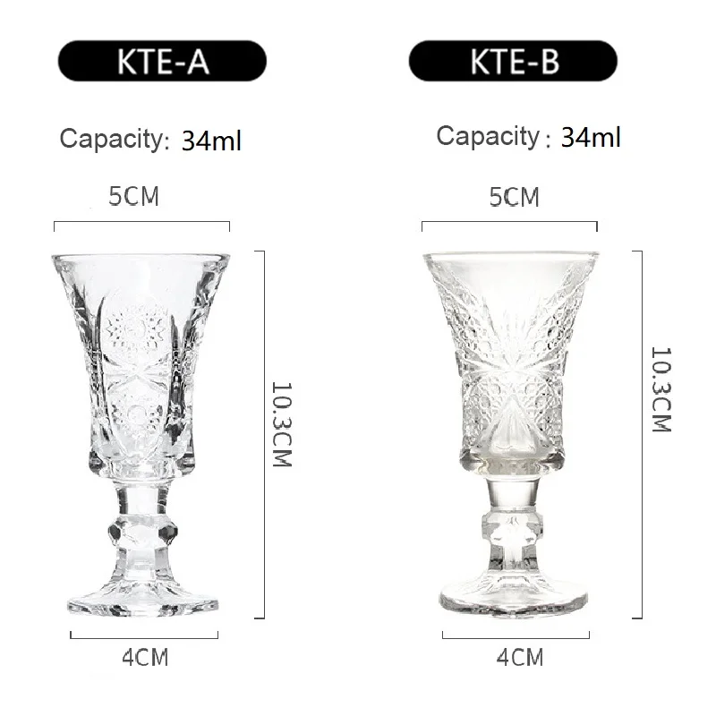 6pcs 34ml Lead-free Crystal Goblet Engraved Flower Design Moutai Liquor Bullet Glass Dispenser Suit KTV Bar Drinking Cup Drinkwa