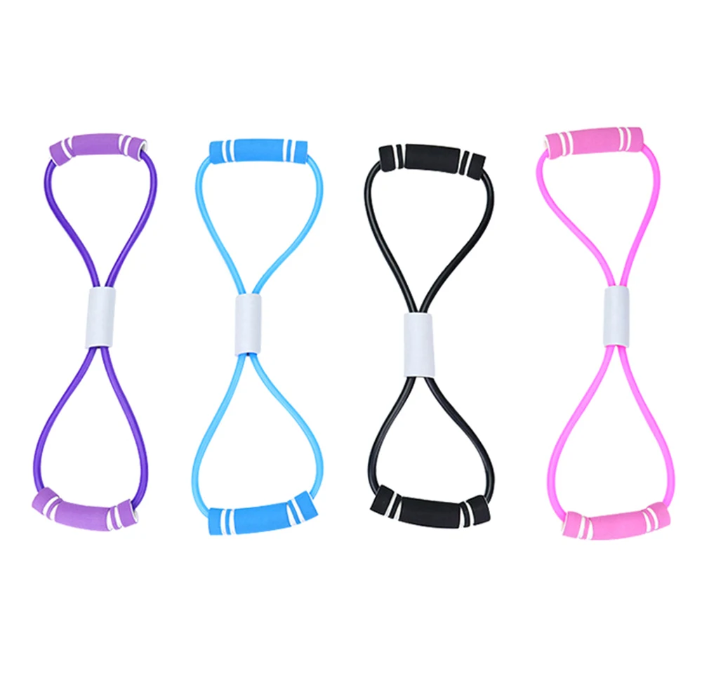 1pcs Yoga Gym Fitness Resistance 8 Word Chest Expander Rubber Elastic Bands for Workout Muscle Fitness Sports Exercise