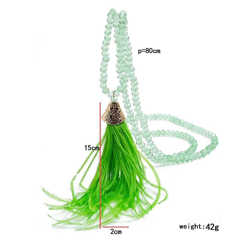 LZHLQ новое ожерелье с кисточками шелковые кисточки стеклянные бусины из хрусталя ожерелье s 90 см длинное ожерелье женские подарки модное богемное ювелирное изделие