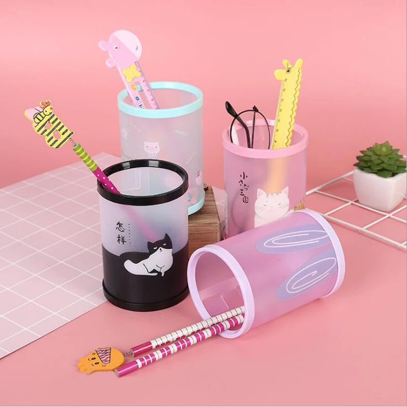 Милый мультфильм шаблон DIY Круглый держатель ручки для студентов канцелярские принадлежности ручка держатель офиса школы рабочего стола хранения украшения коробка