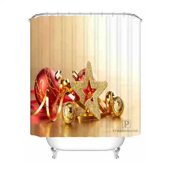 Shower Curtain Пользовательские водонепроницаемые занавески для душа красная Рождественская игрушка с принтом сердца ванная комната декор различных размеров#180324-01-29 - Цвет: Shower Curtain