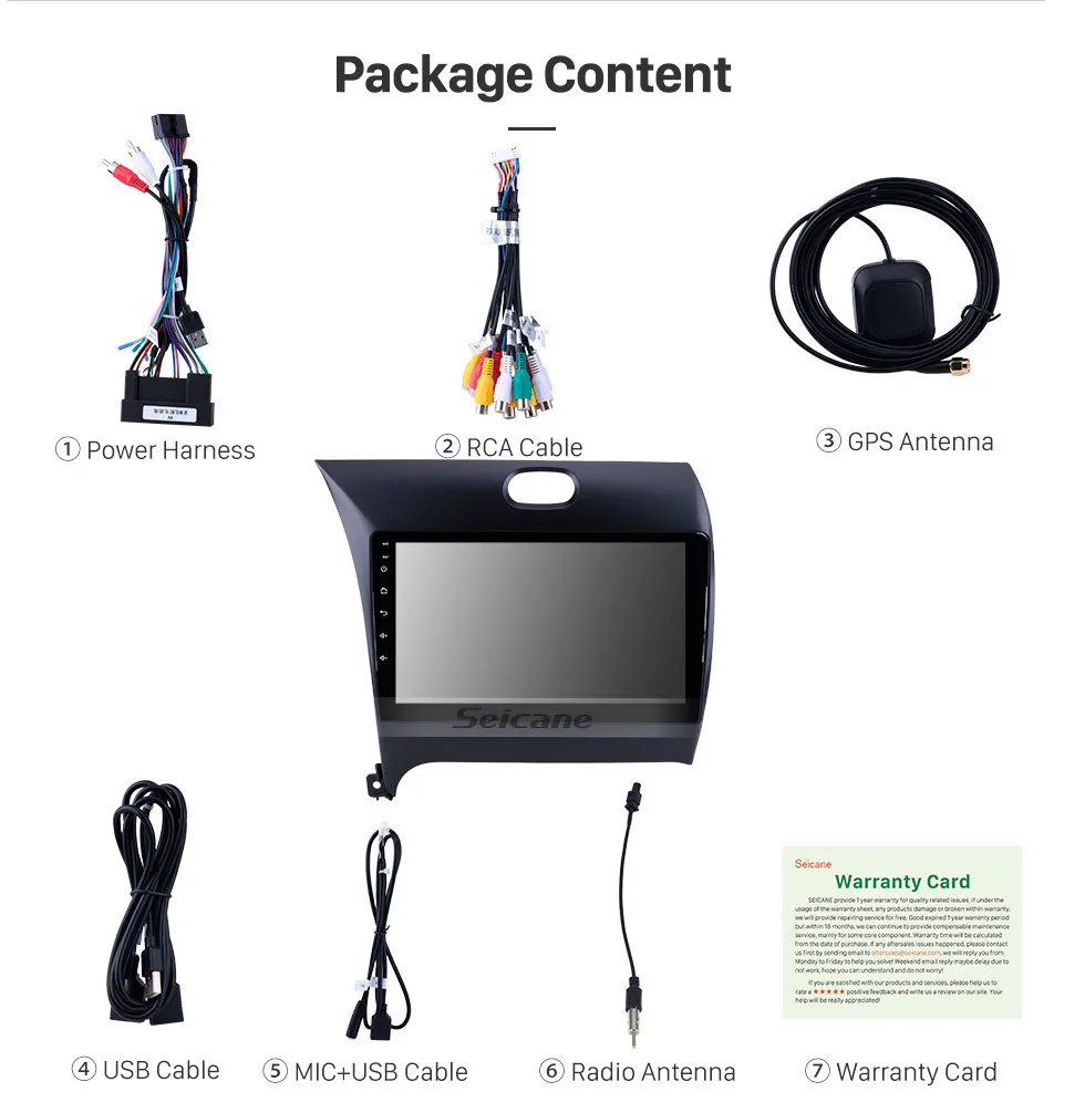 Sale Seicane Android 9.0 IPS 8-CORE 9 inch Car Radio for 2013 2014 2015 2016 Kia k3 GPS Navigation support OBD2 TPMS Rearview Camera 16