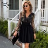 Missord 2022 Women Sexy Bra Off Shoulder One  Sleeve Dress Mesh Patchwork  Mini Dress   FT19844 ► Photo 2/6