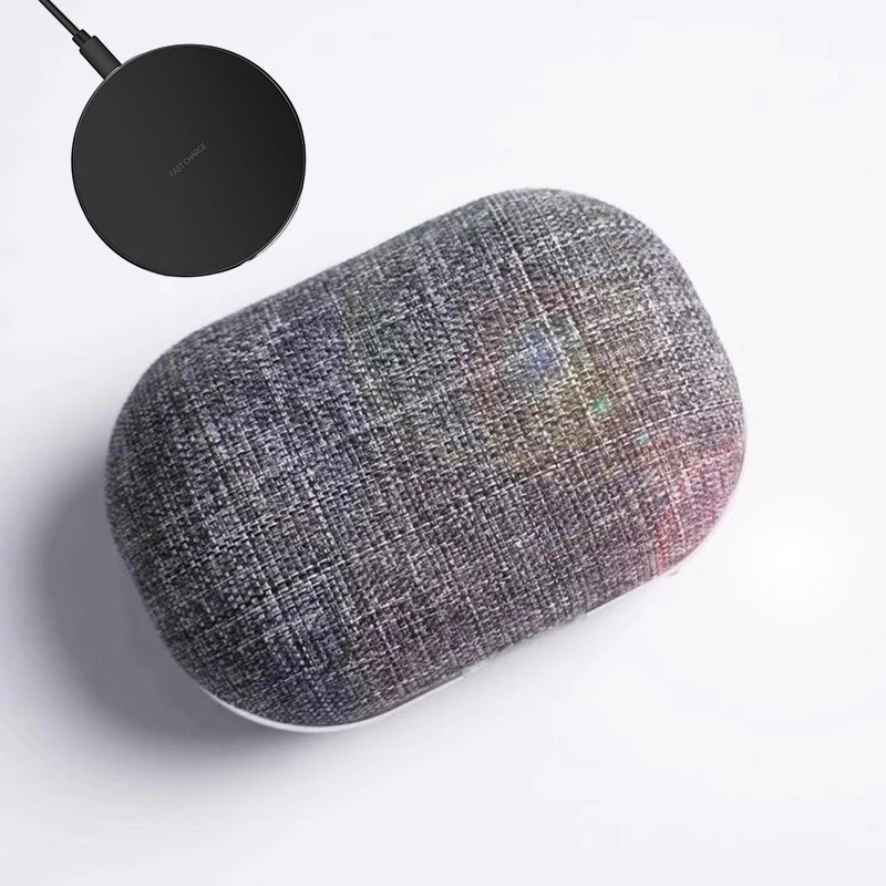 10 TWS Bluetooth наушники HD стерео Беспроводная гарнитура с шумоподавлением Игровые наушники ткацкие материалы отпечаток пальца сенсорный - Цвет: Gray with charger