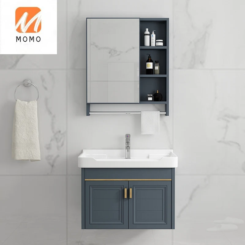 Mueble de baño de aluminio minimalista, mueble de balcón, combinación de lavabo, soporte de lavabo _ AliExpress Mobile