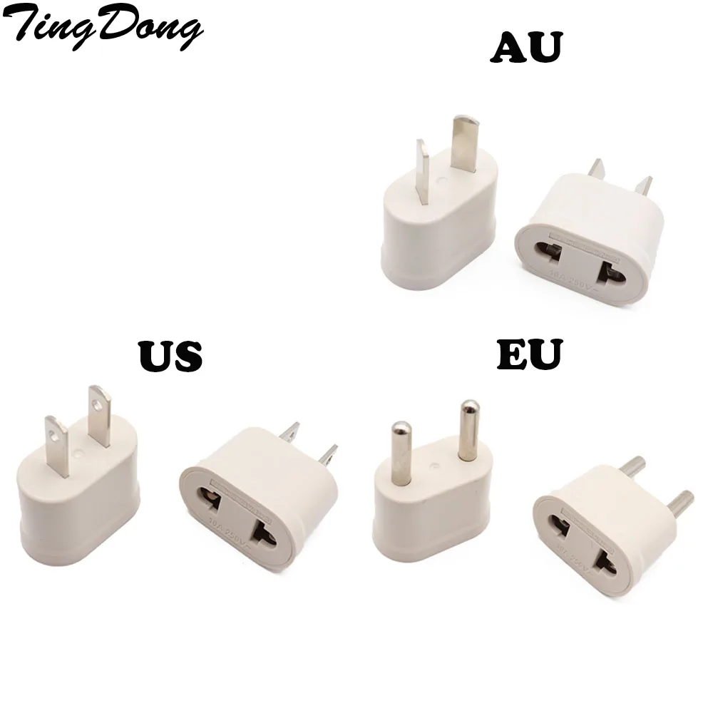 European EU/Australian AU to USA Travel Wall Power Plug Outlet Converter Adapter 