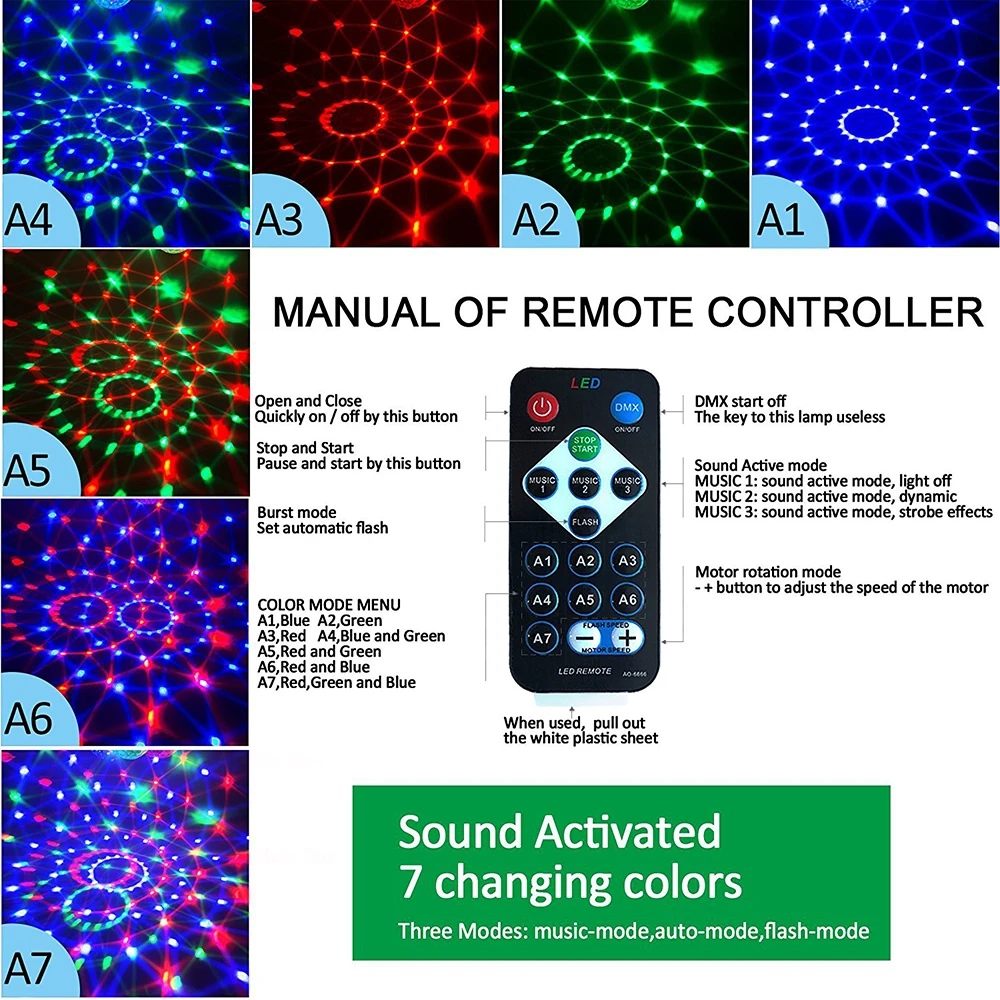 RGB светодиодный вечерние Эффект диско шар светильник сценический светильник Лазерная лампа проектор RGB сценическая лампа музыка KTV фестиваль вечерние светодиодный светильник dj светильник