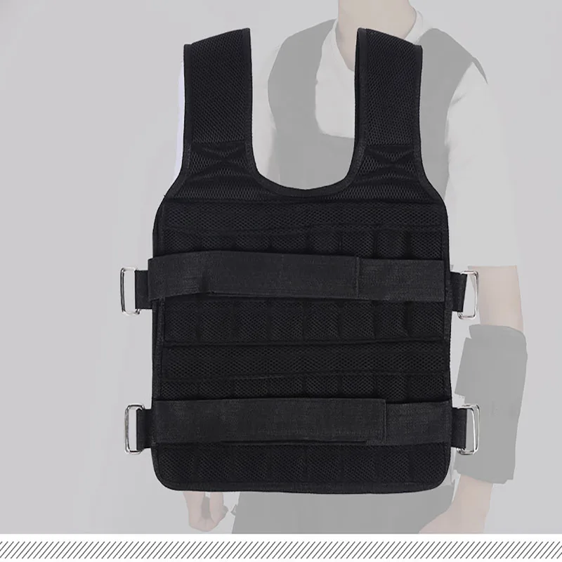 15KG 30KG Loading Weight Vest Adjustable Weights Jacket Breathable Shockproof with Multi Pockets For Running  Weight Lifting 5
