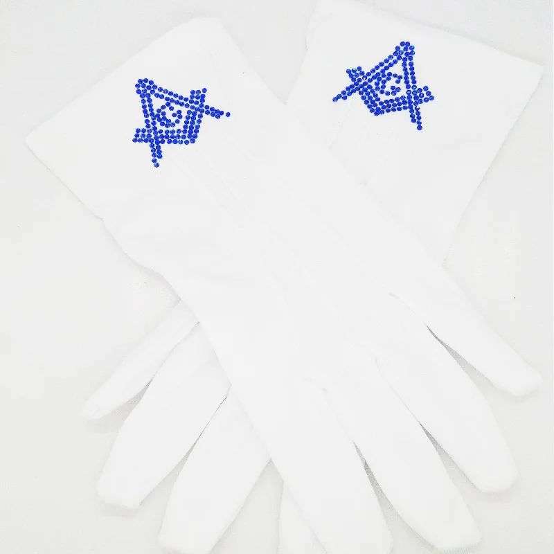 blue glove Masoni cHigh качество термопечатью на заказ ремонт стразы передачи - Цвет: blue glove