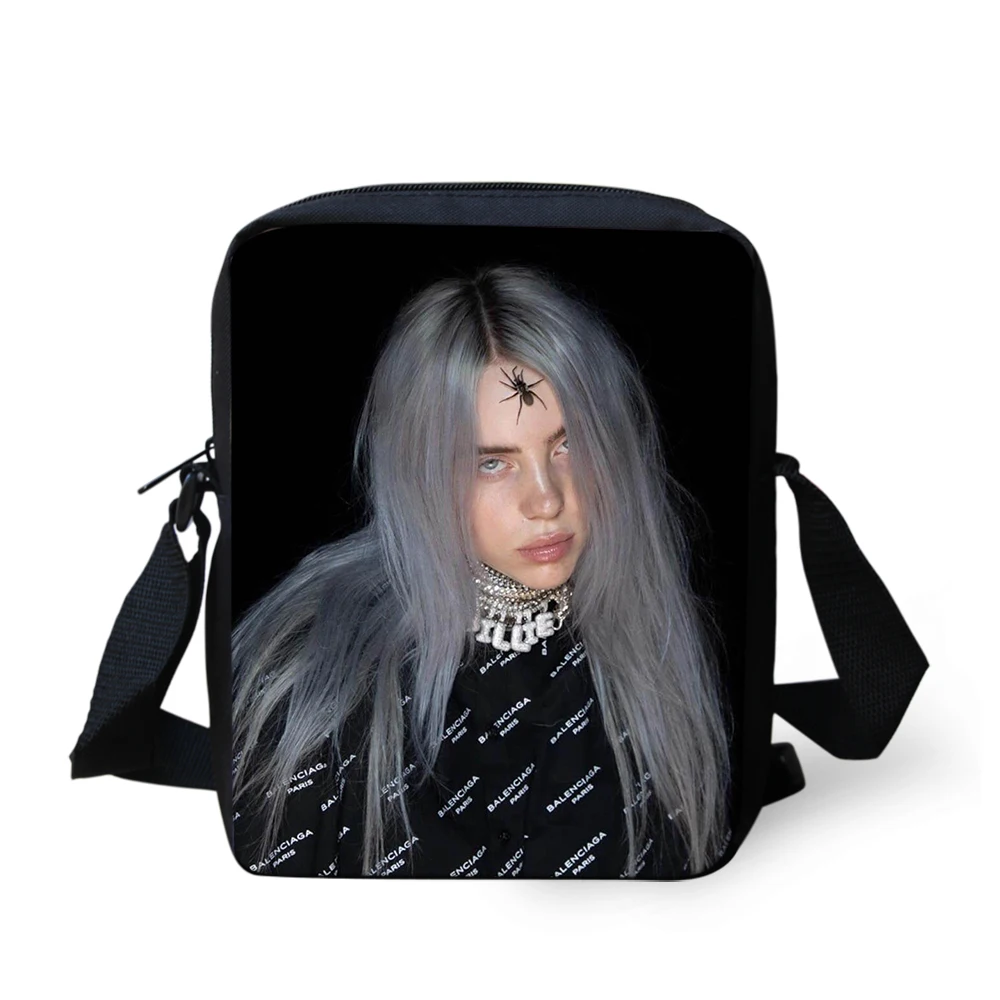 CDGX2034E Классная певица Billie Eilish 16 Дюймов школьная сумка на молнии 3 шт./компл. рюкзак для мальчика Девочка популярный черный рюкзак - Цвет: CDGX2034E