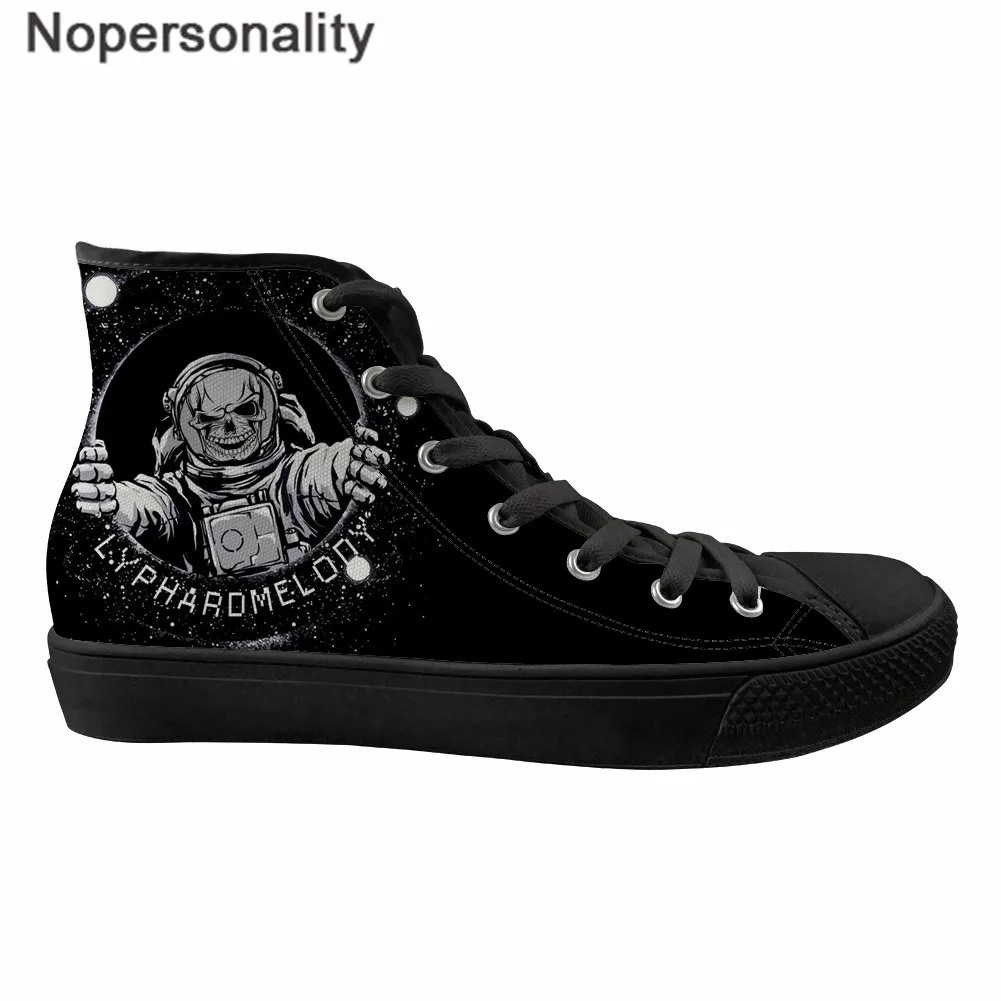 Nopersonality/черные ботинки с черепом в стиле панк; Индивидуальные кроссовки для подростков; модная Уличная обувь; Мужская парусиновая обувь с высоким берцем; Zapatillas - Цвет: LH1228Z38