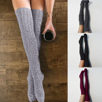 

2020 Sexy Ladies Stocking Winter Keep Warm Girls Cotton Women Thigh High Knee High Socks Long Cotton medias de mujer Hot Sales