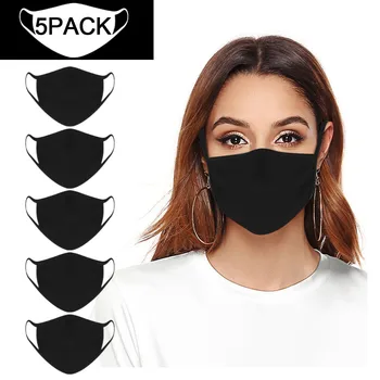 

5PCS Nylon Washable Reusable Face Mask Fashion Mask Cover Solid Adult Unisex Design Mask Mouth Mask With Design Mascarillas