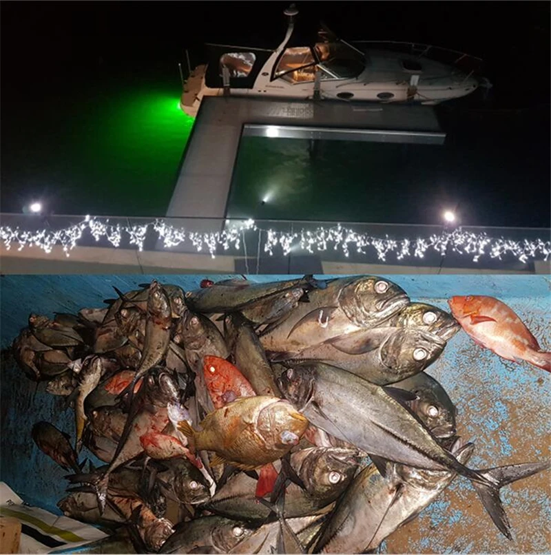 10 шт 12V Светодиодный фонарь для рыбалки 108 светодиодный SMD 2835 15 Вт Водонепроницаемая лампочка приманивания рыбы лампа рыболовная наживка для ловли рыбы приманка морской светильник