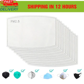 

20/50/100Pcs 5 Layer PM2.5 Mask Filter Replacement Pad for Kids Adult Mask Mouth-muffle Mouth Face Protective Skin Dustproof Pad