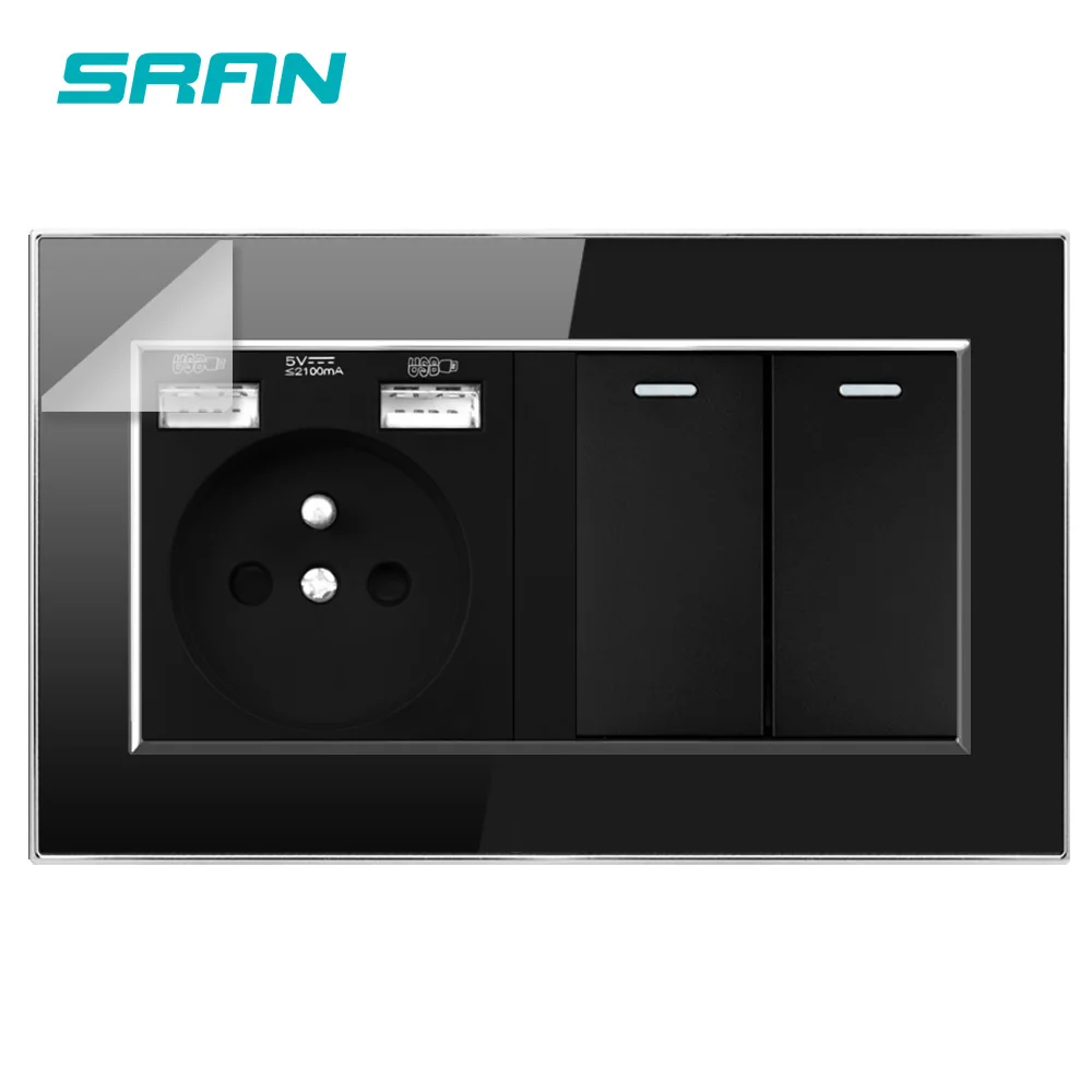 Французская стандартная настенная розетка 16 А электрическая с заземлением и usb