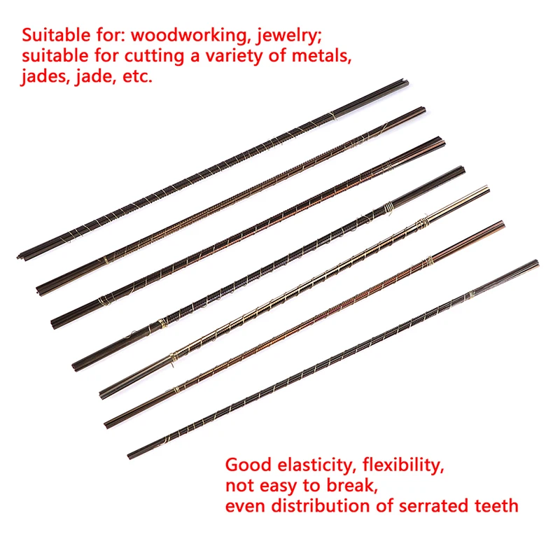 12pcs Mini Diamond Wire Saw Blade Cutter Jewelry Metal Cutting Jig Blades Woodworking Hand Craft Tools Scroll Spiral Teeth 130mm