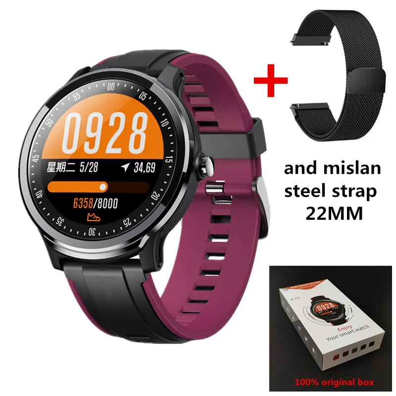purple and black Новейшие Смарт-часы SN80 модные спортивные часы фитнес-трекер IP68 водонепроницаемый смарт-браслет монитор сердечного ритма Android IOS - Цвет: purple and black