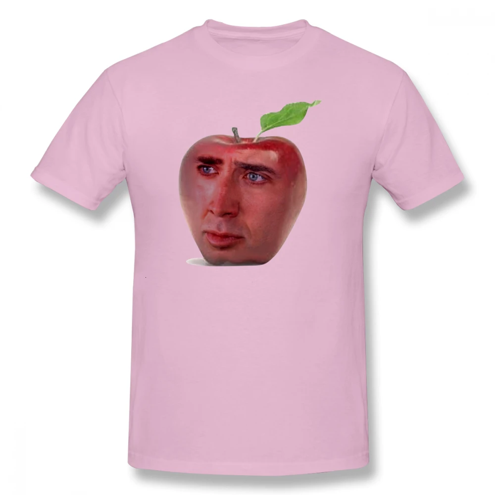 HKFZ Nicolas Cage футболка Nicolas Cageu Apple футболка уличная одежда с графическим принтом Футболка с коротким рукавом хлопок забавная футболка - Цвет: Pink