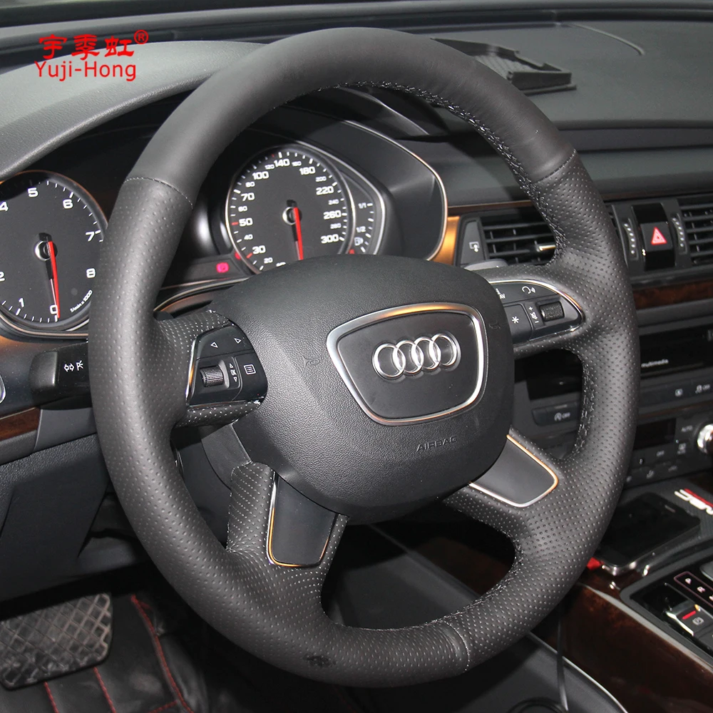 Юдзи-Hong искусственная кожа Чехлы рулевого колеса автомобиля чехол для Audi A6(C7) 2012- A8 2011- Q7 2013- S8 2013