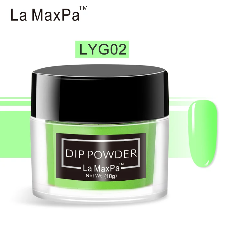 LYG02 La MaxPa погружающийся порошок неонового пигмента 10 грамм Пигмент Порошок Ногти неоновая долговечная неоновая пудра погружение ногтей искусство украшения - Цвет: LYG02