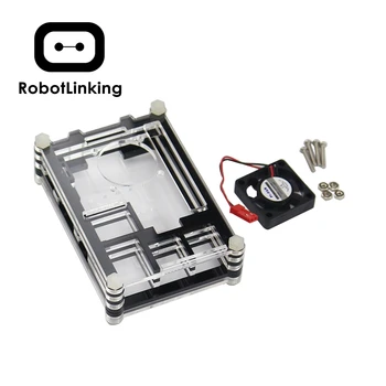 

Transparent Acrylic Case Protective Shell Cover Box with Mini Cooling Fan for Raspberry Pi 2 3 Model B and B+ (B Plus) Board