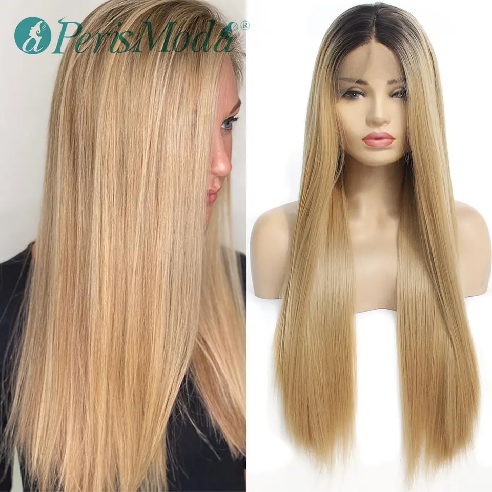 

Lace Front Wigs Long Straight Synthetic Wigs for Black Women PerisModa Black Roots Straight Wigs Heat Resistant Fiber Hair Wigs