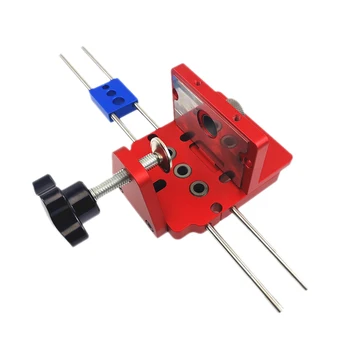 

X400 3 in 1 Woodworking Hole Drill Punch Positioner Guide Locator Jig Joinery System Kit Aluminium Alloy Wood Working DIY Tool