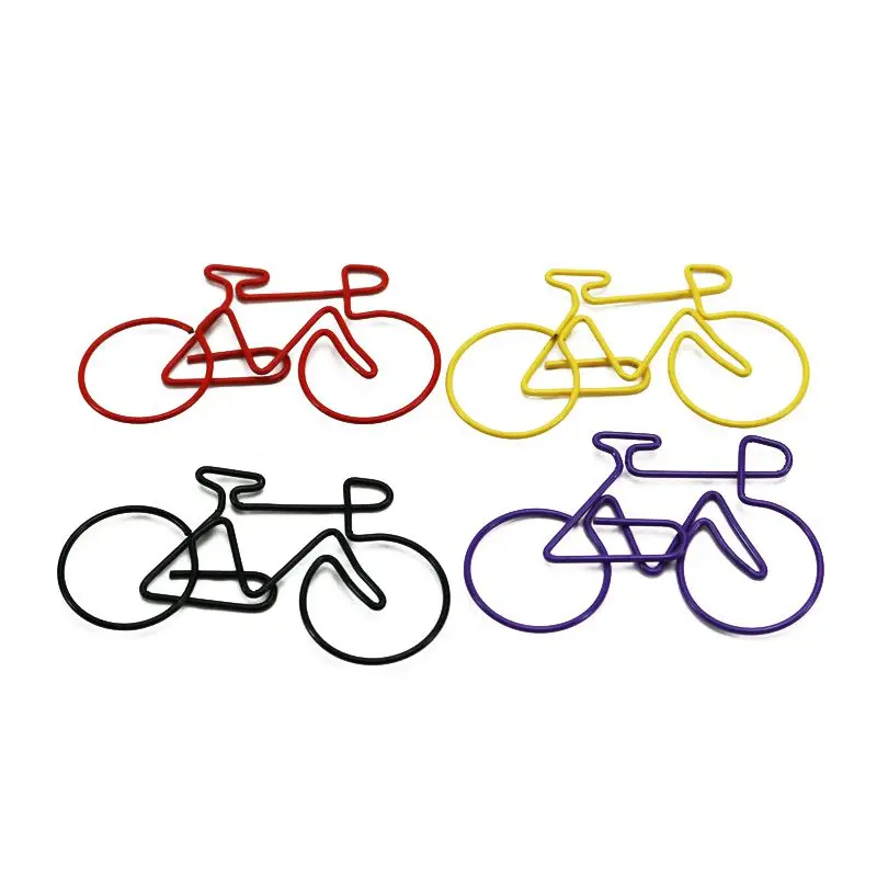 

Bike Paper Clips Bicycle Metal Card File Clips Pack (Random Color) 50pcs