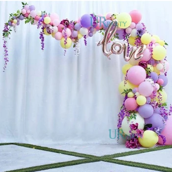 

160PCS Balloon Garland Arch Maca purple Maca pink Maca yellow for bride and baby shower birthday, wedding, anniversary gra