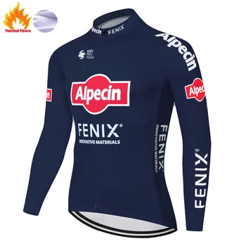 

2020 team alpecin fenix cycling jersey winter thermal fleece long sleeve bike jersey mountain bike maillot ciclismo hombre