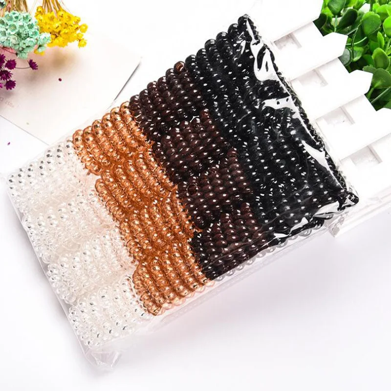 10PCS/Lot New 3.5cm Small Telephone Line Hair Ropes Girls Colorful Elastic Hair Bands Kid Ponytail Holder Tie Gum Hair Accessori mini hair clips