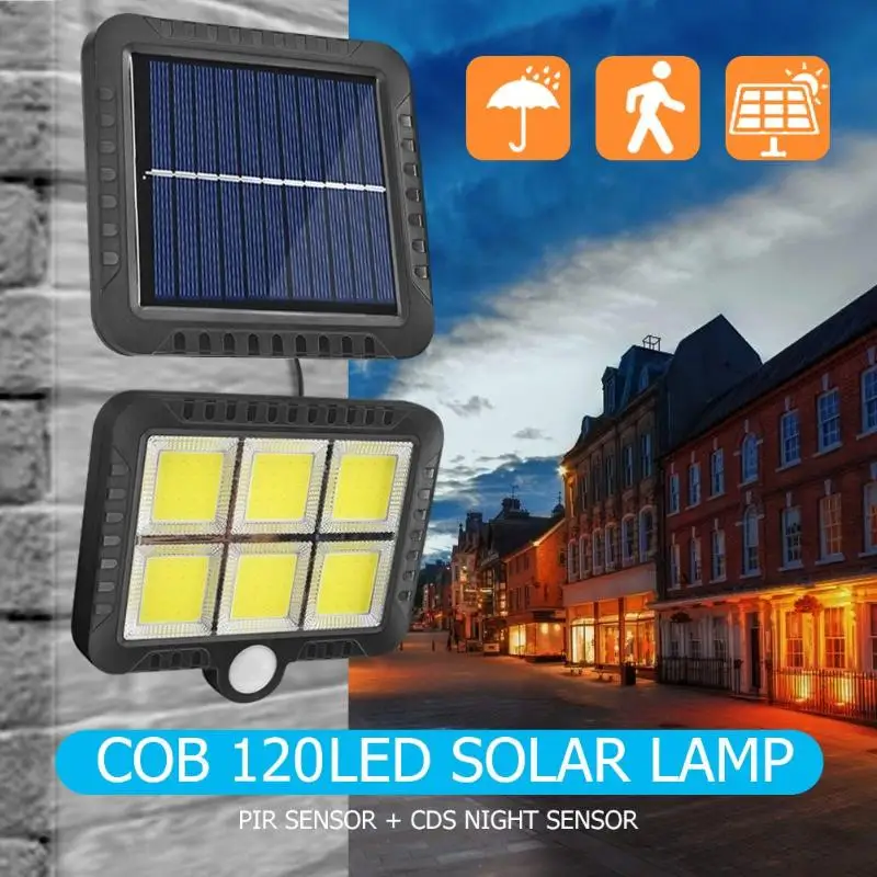 COB 120LED Солнечная лампа датчик движения настенный светильник водонепроницаемый садовый светильник Открытый Путь ночной Светильник ing горячая распродажа