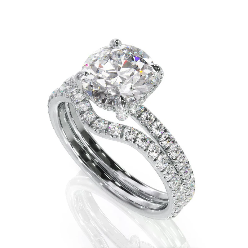 Обручальное кольцо Moissanite Halo, основной 1ct, 6,5 мм, EF цвет, Муассанит, 14 к, белое золото, обручальное кольцо, хорошее ювелирное изделие для женщин