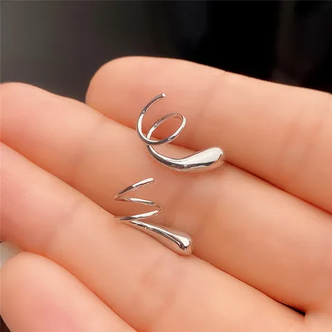 Hot Water Drop Earrings for Women Silver Color Simple Versatile Girls Daily Wear Ear Piercing Earrings Minimalist Jewelry