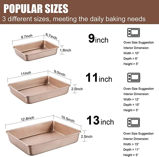 Deep Baking Pan Cookies Sheet Rectangular Jelly Roll Non Stick Carbon Steel Cake Metal Bakeware Biscuit Bread Loaf DIY Tools Baking Pan Baking Pan Tray Bread Baking Pan