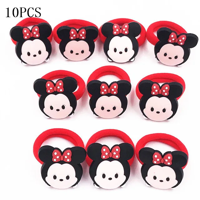 2-10pcs 10 шт., заколки для волос с Минни и Микки Маусом для маленьких девочек, заколки для волос с героями мультфильмов для детей, детские милые заколки для волос с кошками, аксессуары и клипсы для волос, резиновая резинка - Цвет: 2-10pcs