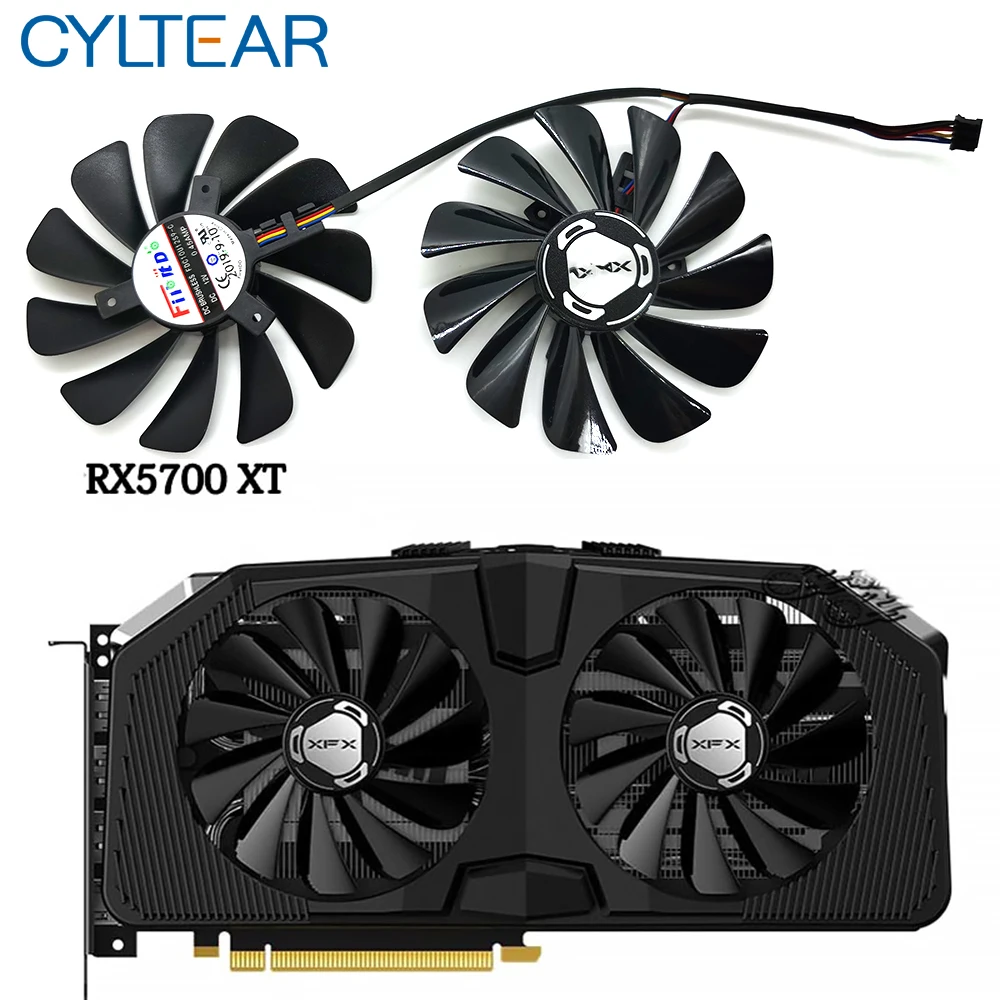 2 шт./лот 95 мм FDC10U12S9-C 4Pin RX 5600XT 5700XT охлаждающий вентилятор для XFX Radeon 5600 5700 XT сырье II