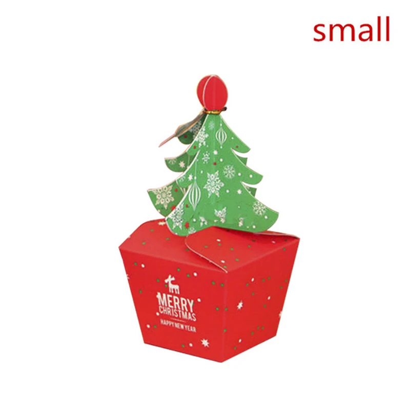 50 шт./лот,, упаковочная коробка для рождественской елки, Подарочная коробка для печенья, конфет, коробки для яблок с колокольчиками, вечерние украшения, детский подарок - Цвет: S